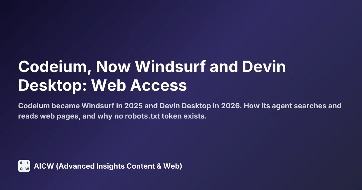 Codeium, Now Windsurf and Devin Desktop: Web Access