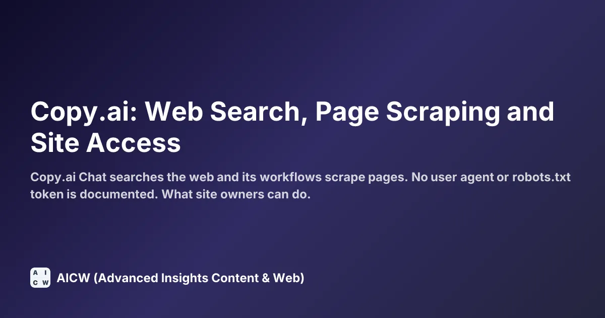 Copy.ai: Web Search, Page Scraping and Site Access