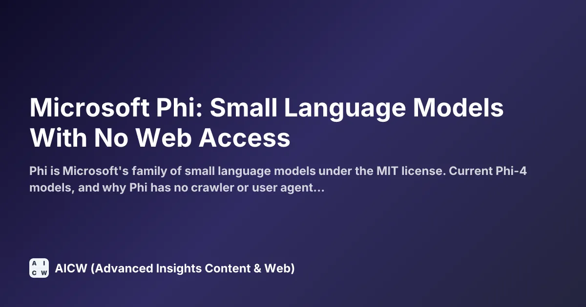 Microsoft Phi: Small Language Models With No Web Access