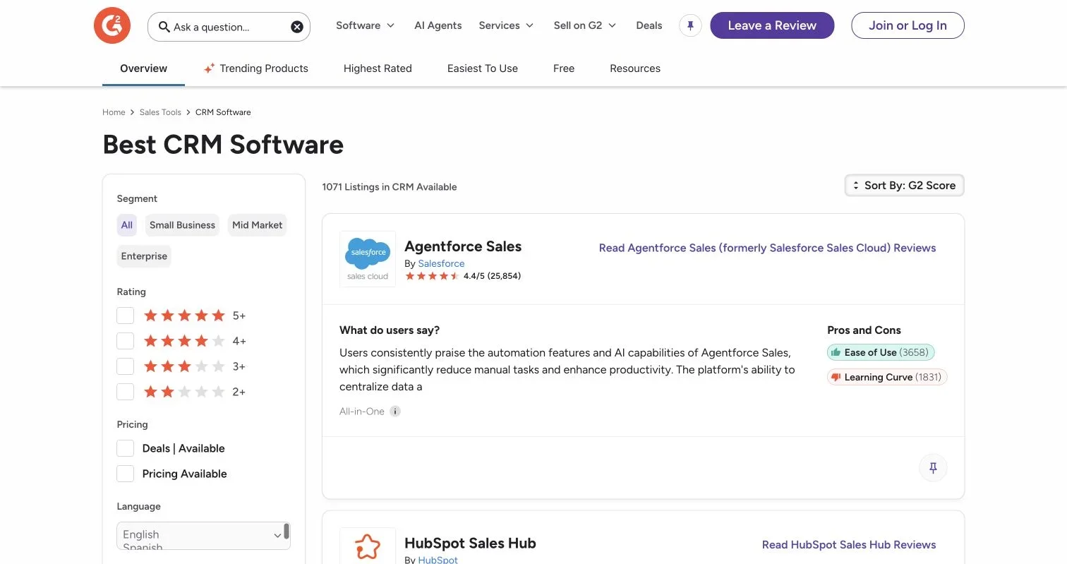 G2 CRM Reviews and Rankings: Evaluation Guide