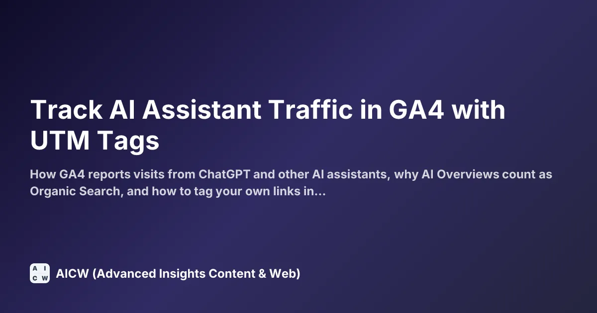 Track AI Assistant Traffic in GA4 with UTM Tags